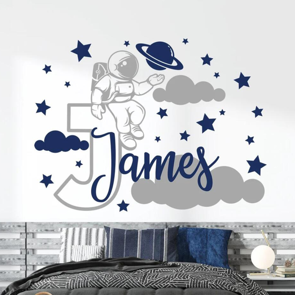 Custom Name Cartoon Space Astr - Baby Nursery Boy review and price
